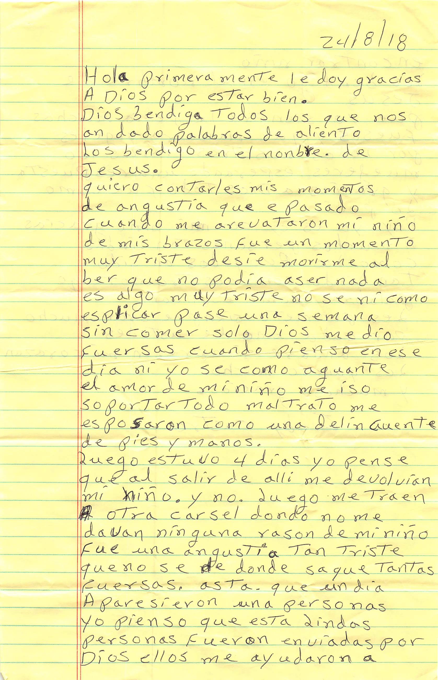 Daniela's Handwritten Letter