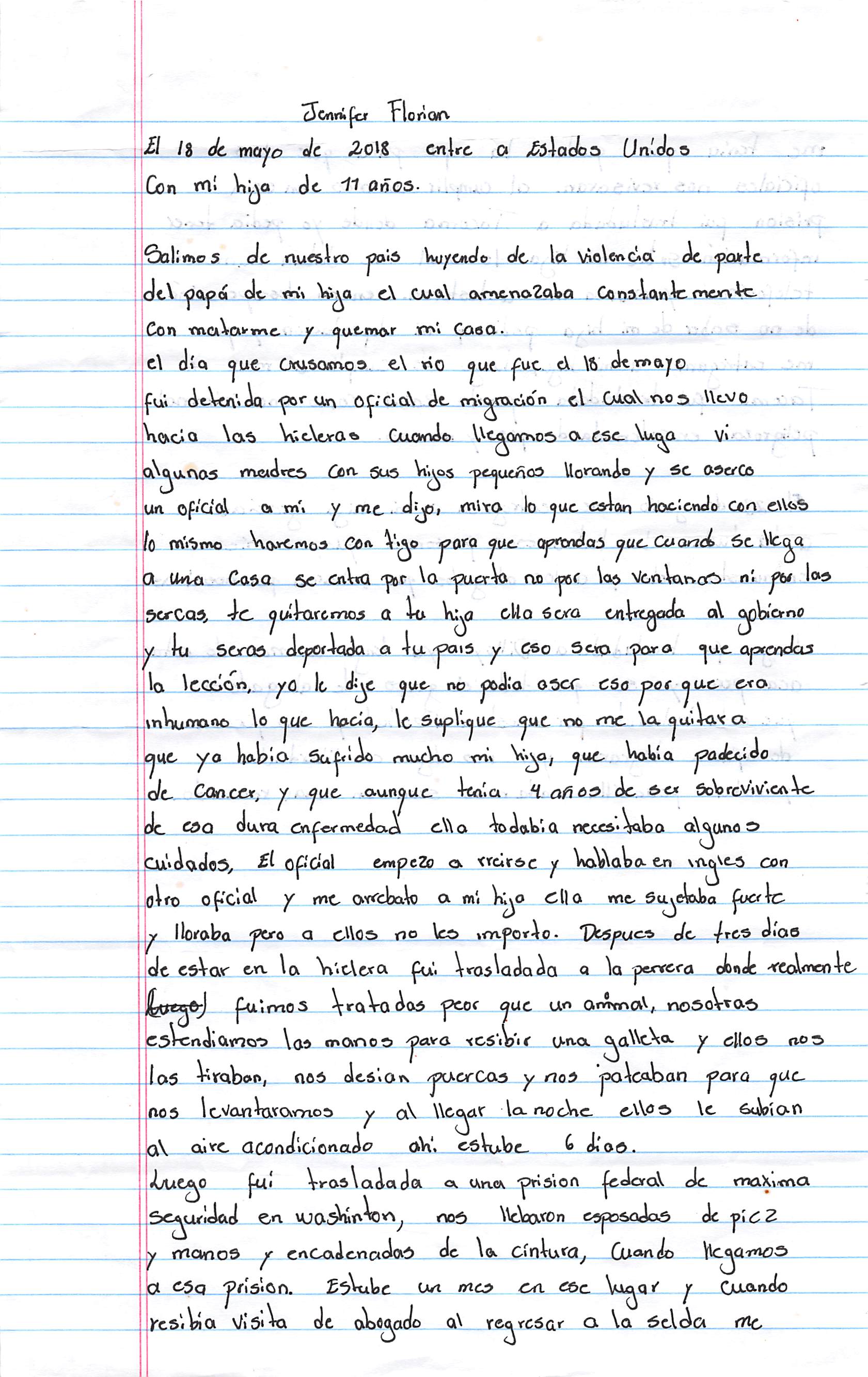 Luciana's Handwritten Letter