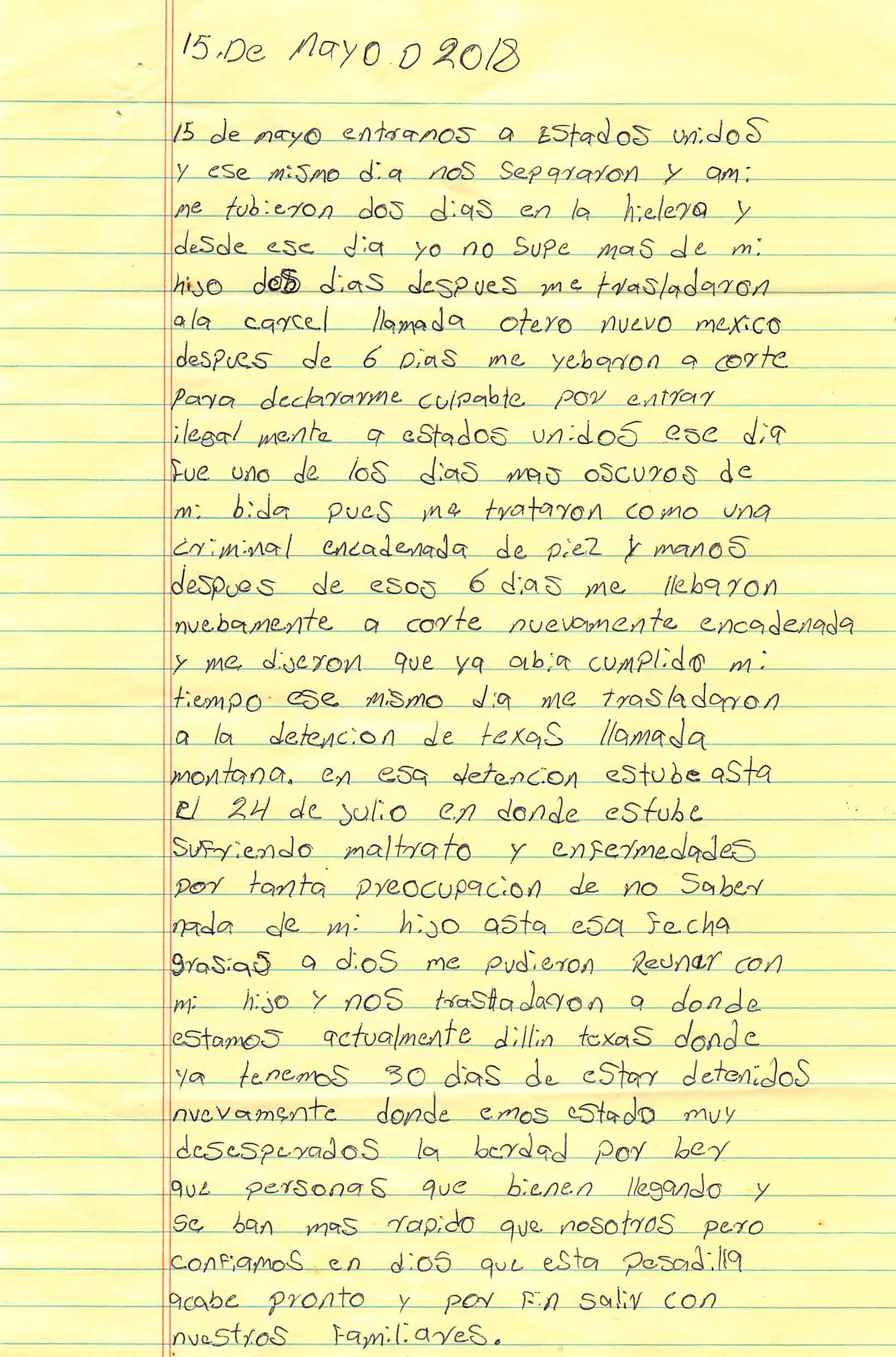 Mariana's Handwritten Letter