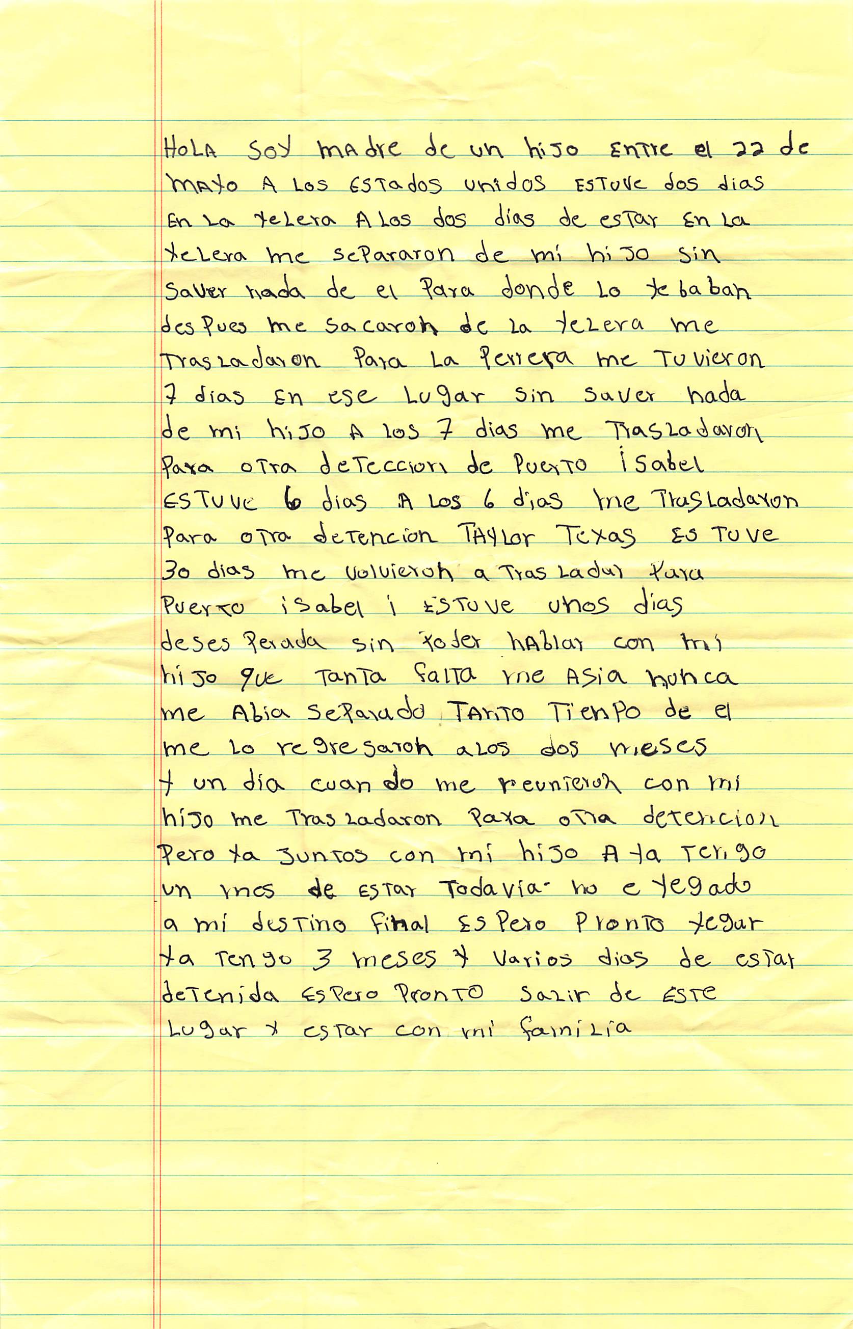 Sofia's Handwritten Letter